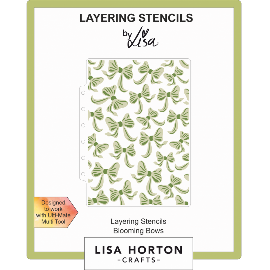 Lisa Horton Crafts - Blooming Bows 5x7 Inch Layering Stencil