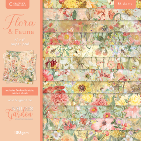 Crafter's Companion - Flora & Fauna 6x6 Inch Paper Pad