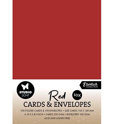 Studio Light - Cards & Envelopes Christmas Red Consumables nr. 13