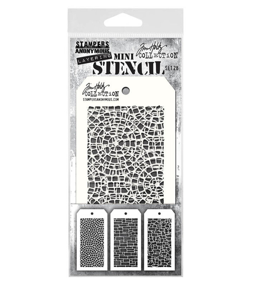 Stampers Anonymous - Set #28 Tim Holtz Layering Mini Stencil (3pcs)