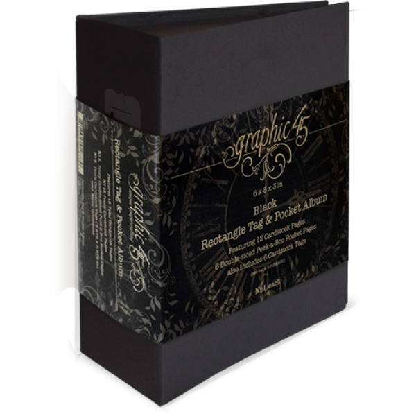 graphic-45-rectangle-tag-pocket-album-black-450168 graphic-45-rectangle-tag-pocket-album-black-450168
