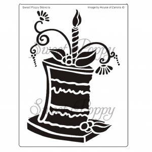 Sweet Poppy Stencil: Cake 2 – Slice