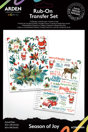 Arden Creative Studio - Season of Joy 6x8 Inch Rub-On Transfer Set Arden Creative Studio - Season of Joy 6x8 Inch Rub-On Transfer Set