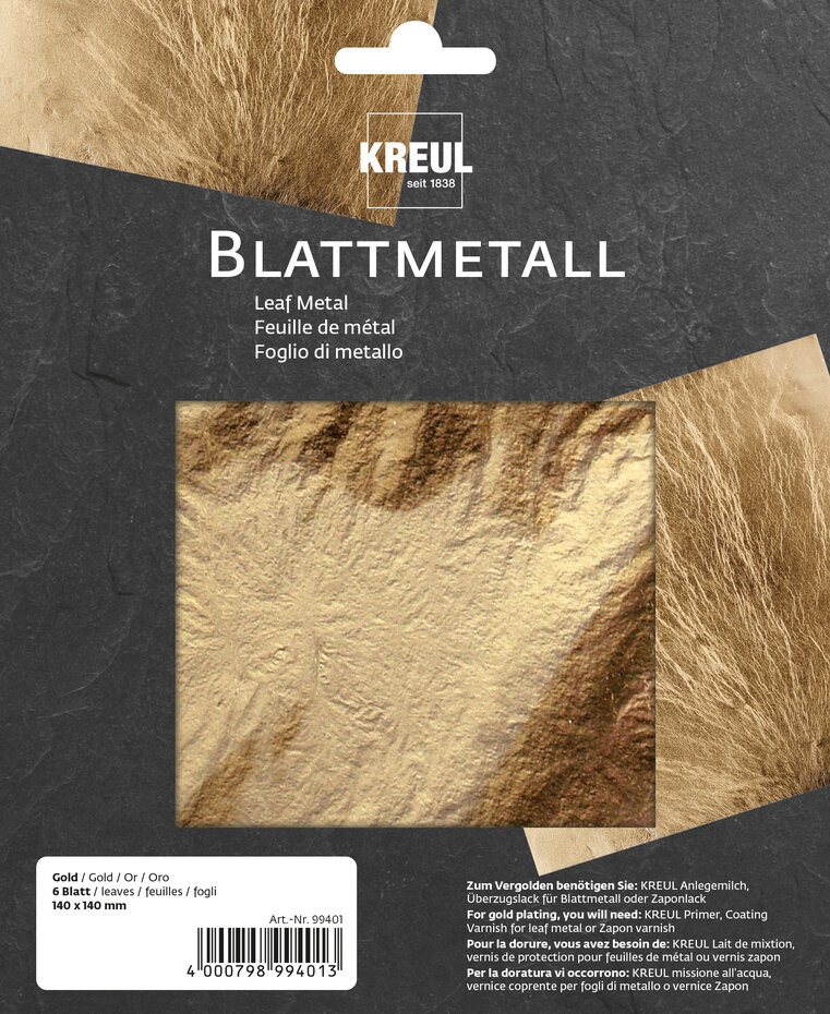 KREUL 140x140mm Leaf Metal Gold (6pcs)