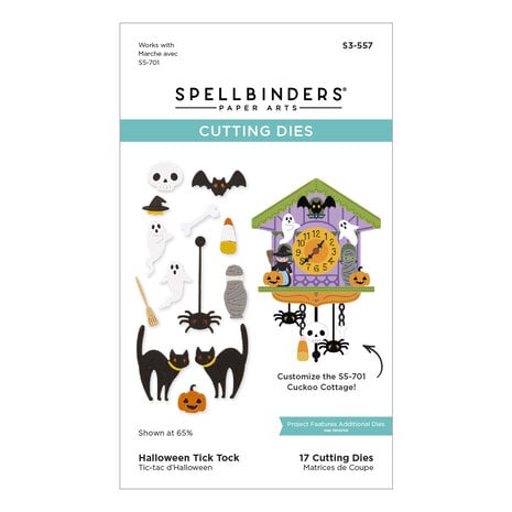 Spellbinders - Cuckoo Cottage Etched Dies Halloween Tick Tock
