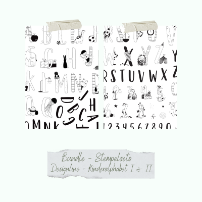 Creative Depot -   Bundle - Designline - Kinderalphabet I & II - Stempelsets 