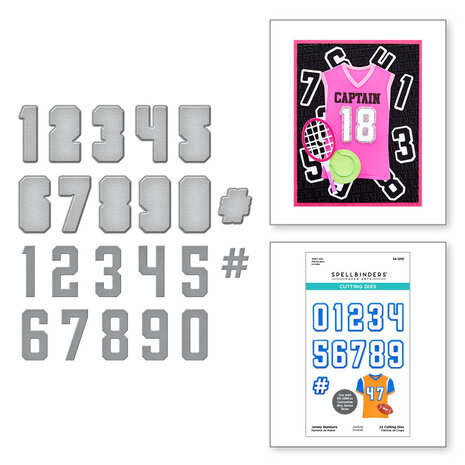 Spellbinders - Jersey Numbers Set Etched Dies
