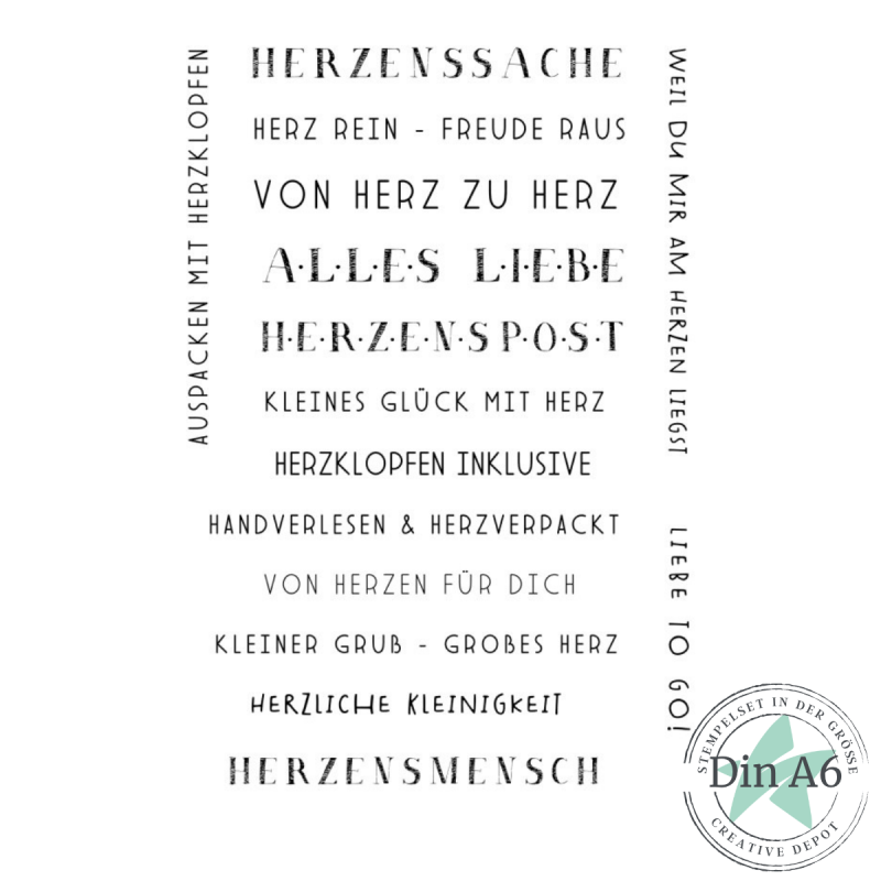 Creative Depot - Stempelset - Lange Tags Herzenssache
