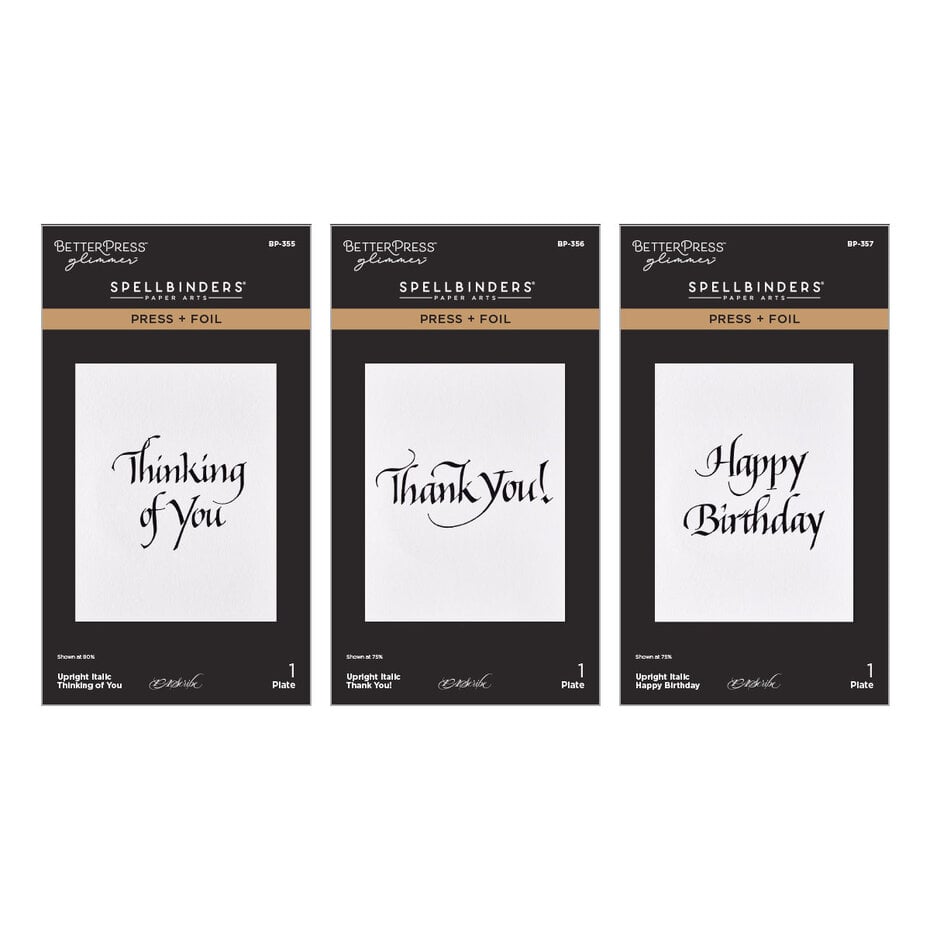 Spellbinders - Upright Italic Everyday Sentiments Press + Foil Bundle by Paul Antonio