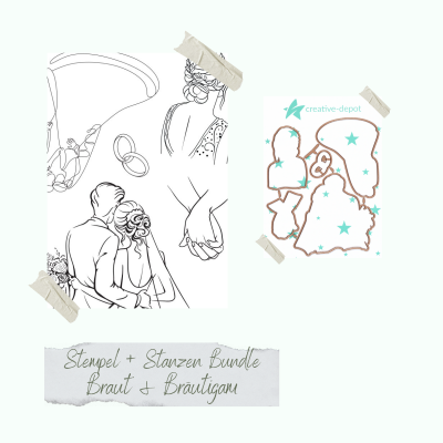 Creative Depot -  Bundle - Braut & Bräutigam - Stempelset & Stanzen 