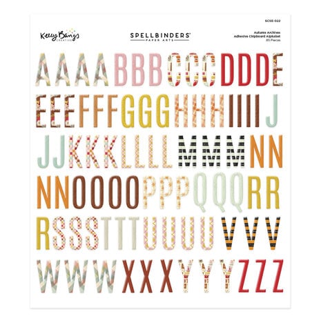 Spellbinders - Autumn Archives Chipboard Alphabet Stickers Spellbinders - Autumn Archives Chipboard Alphabet Stickers