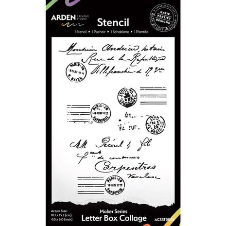 Arden Creative Studio - Maker Series 4x6 Inch Stencil Letter Box Collage