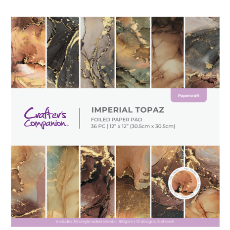 CC - Marble 12x12 Inch Paper Pad Imperial Topaz