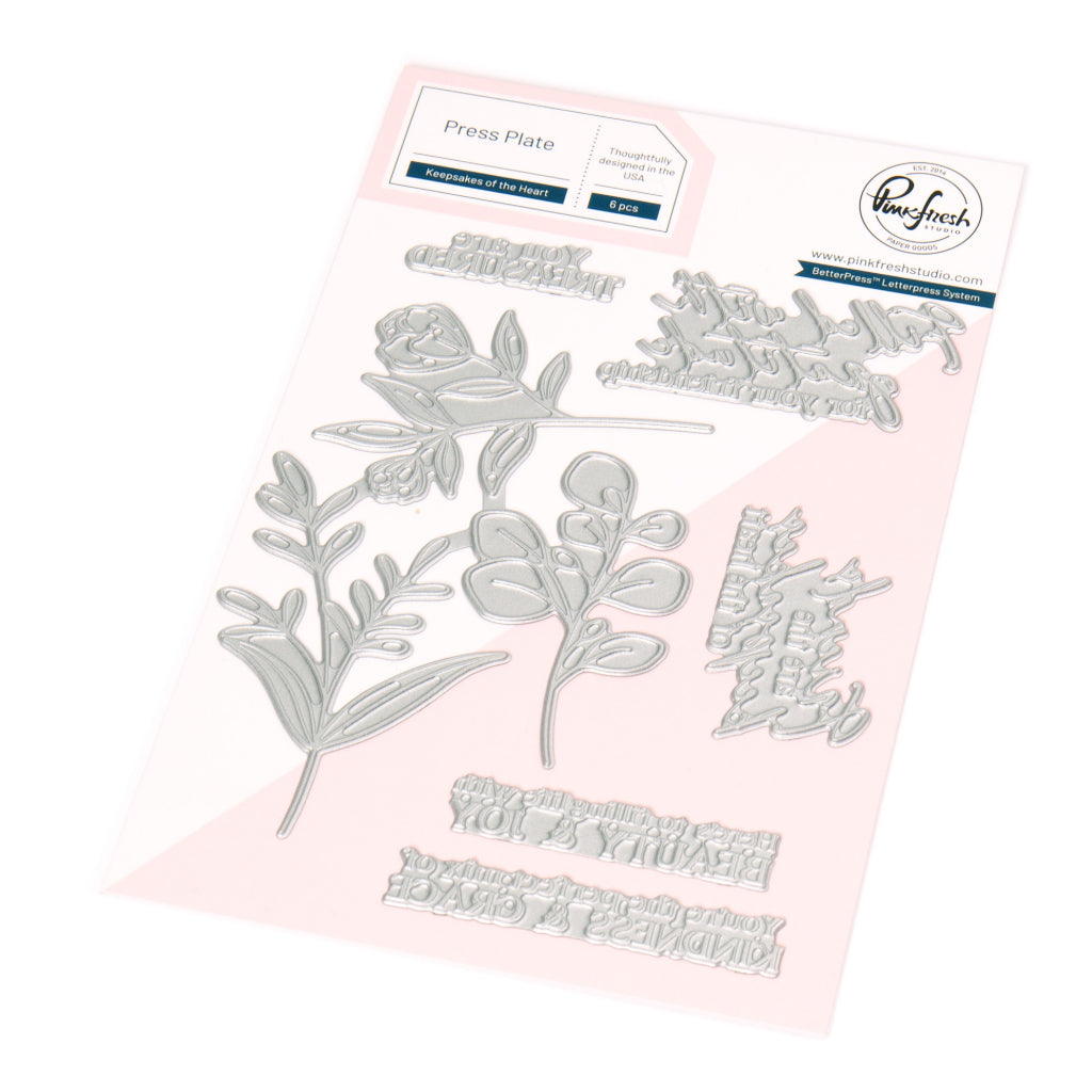 Pinkfresh Studio Stencils -   Keepsakes of the Heart press plate