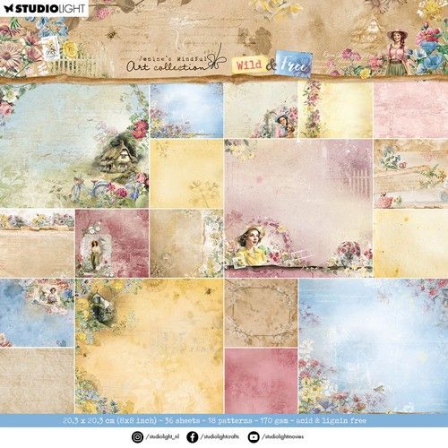 Studio Light Design Paper Pad Background designs Wild & Free nr.183
