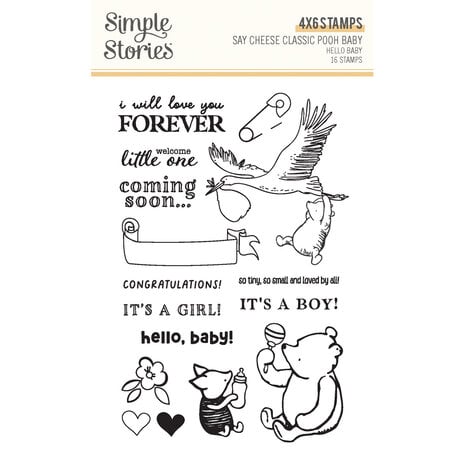 Simple Stories - Say Cheese Classic Pooh Baby Stamps Hello Baby 