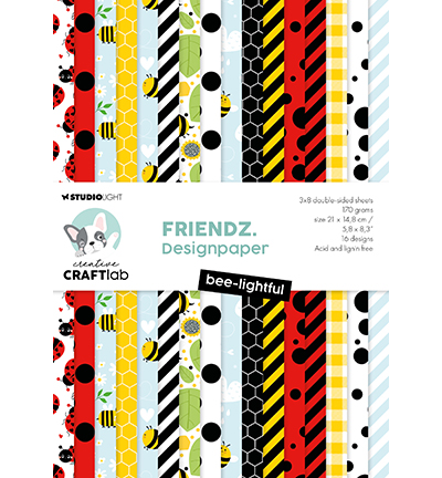 Studio Light Designer Paper Pad Bee-lightful Friendz nr.317 Studio Light Designer Paper Pad Bee-lightful Friendz nr.317