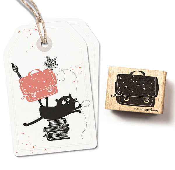 Cat on Appletrees - Stempel Schultasche