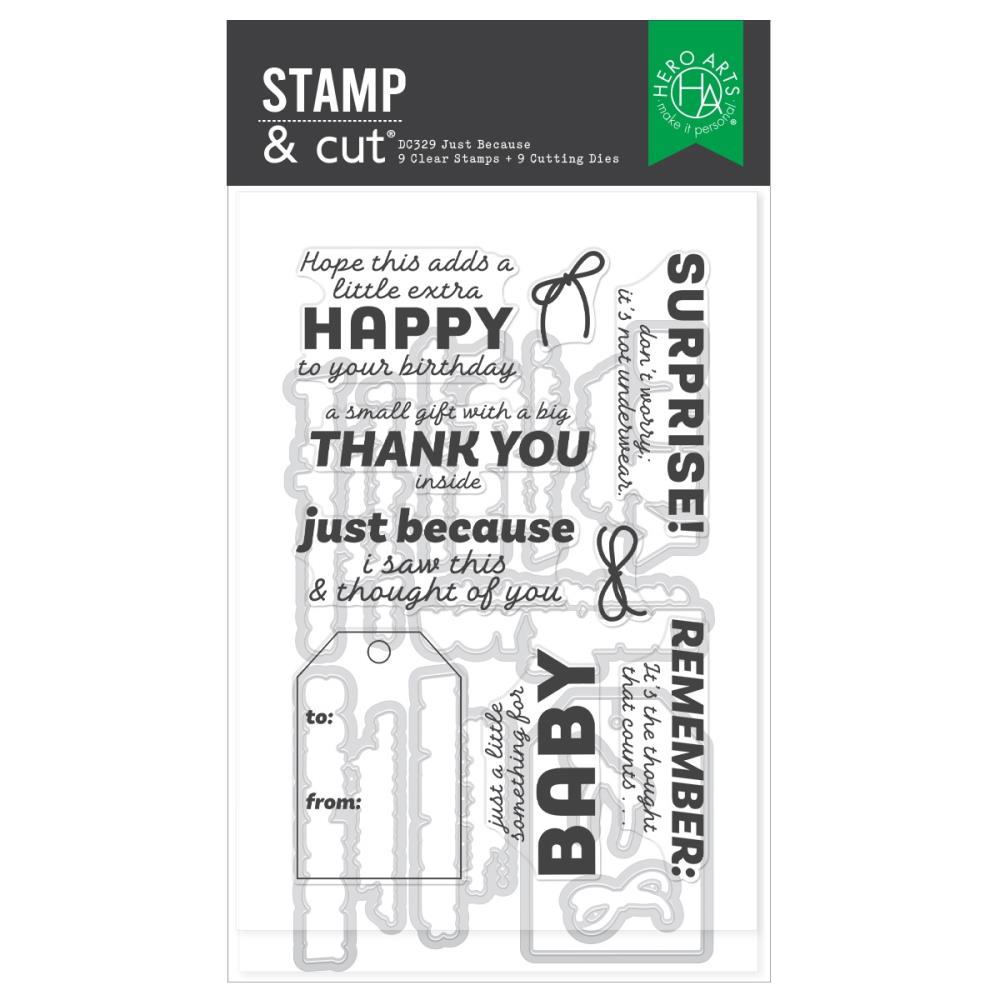 Hero Arts - Hero Arts Stamp & Cut Set - Just Because, Best Gift Ever  