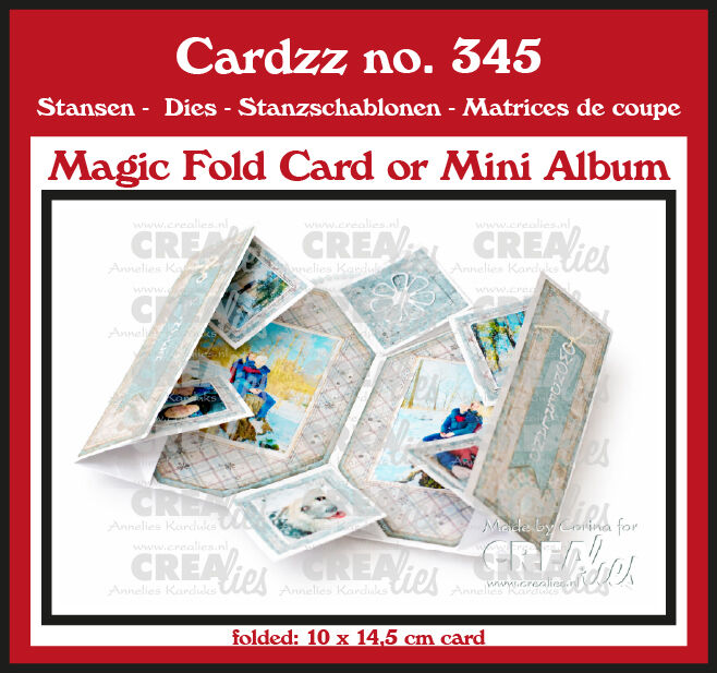 Crealies - Cardzz stansen no. 345, Magic Fold (kaart of mini album)