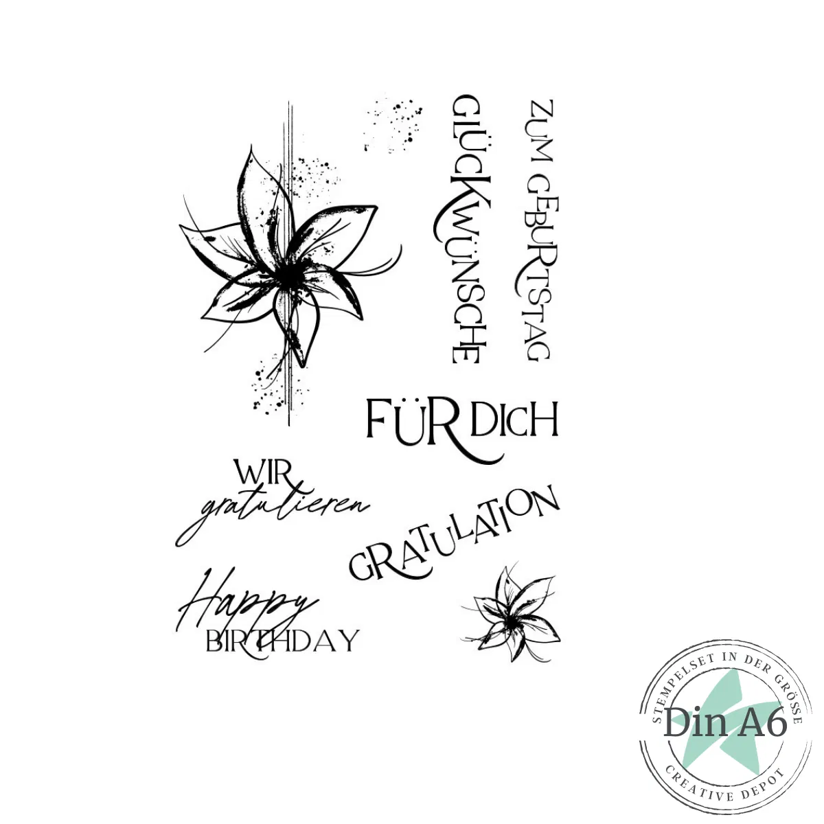 Creative Depot - Stempelset - Wir gratulieren