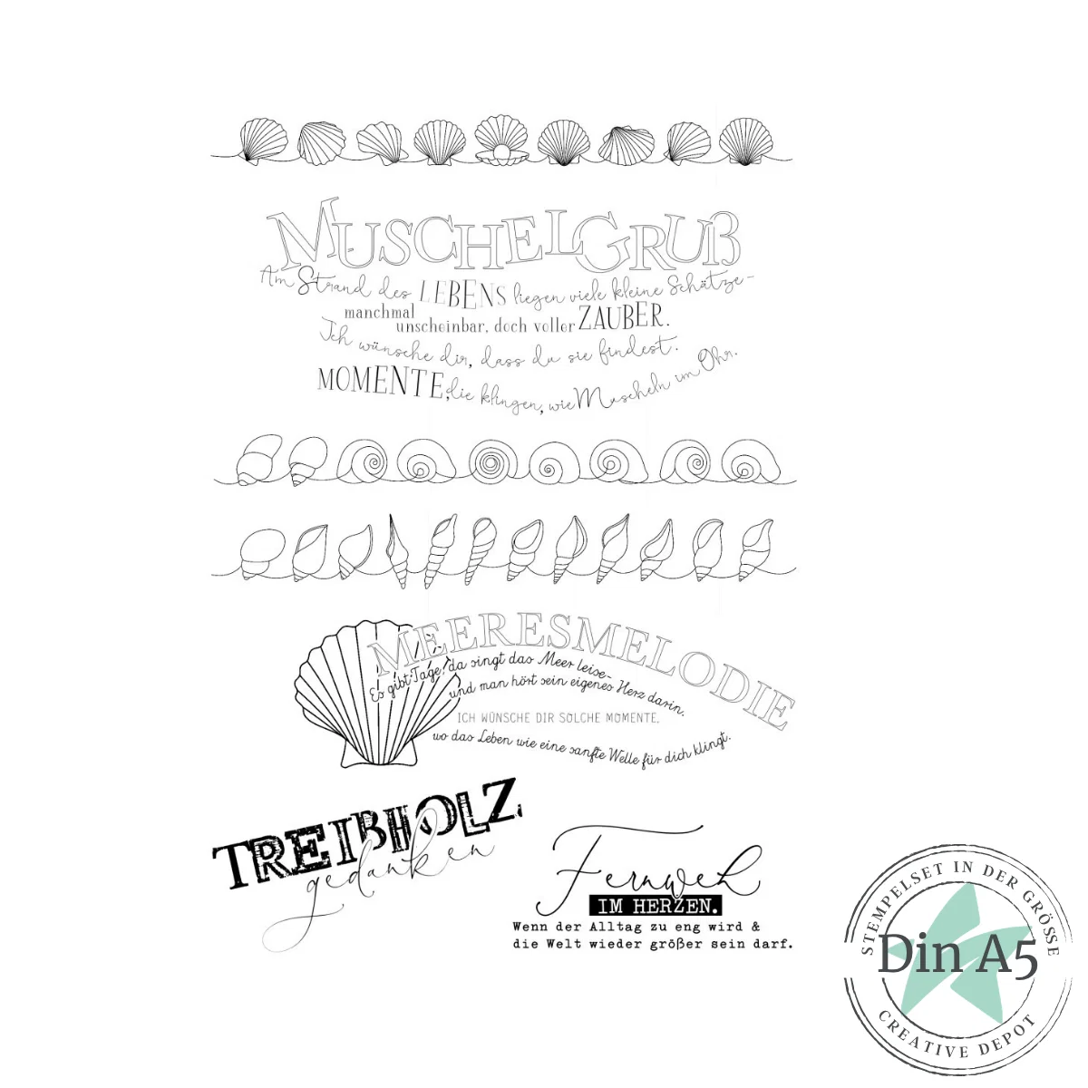 Creative Depot - Stempelset - Muschelgruß