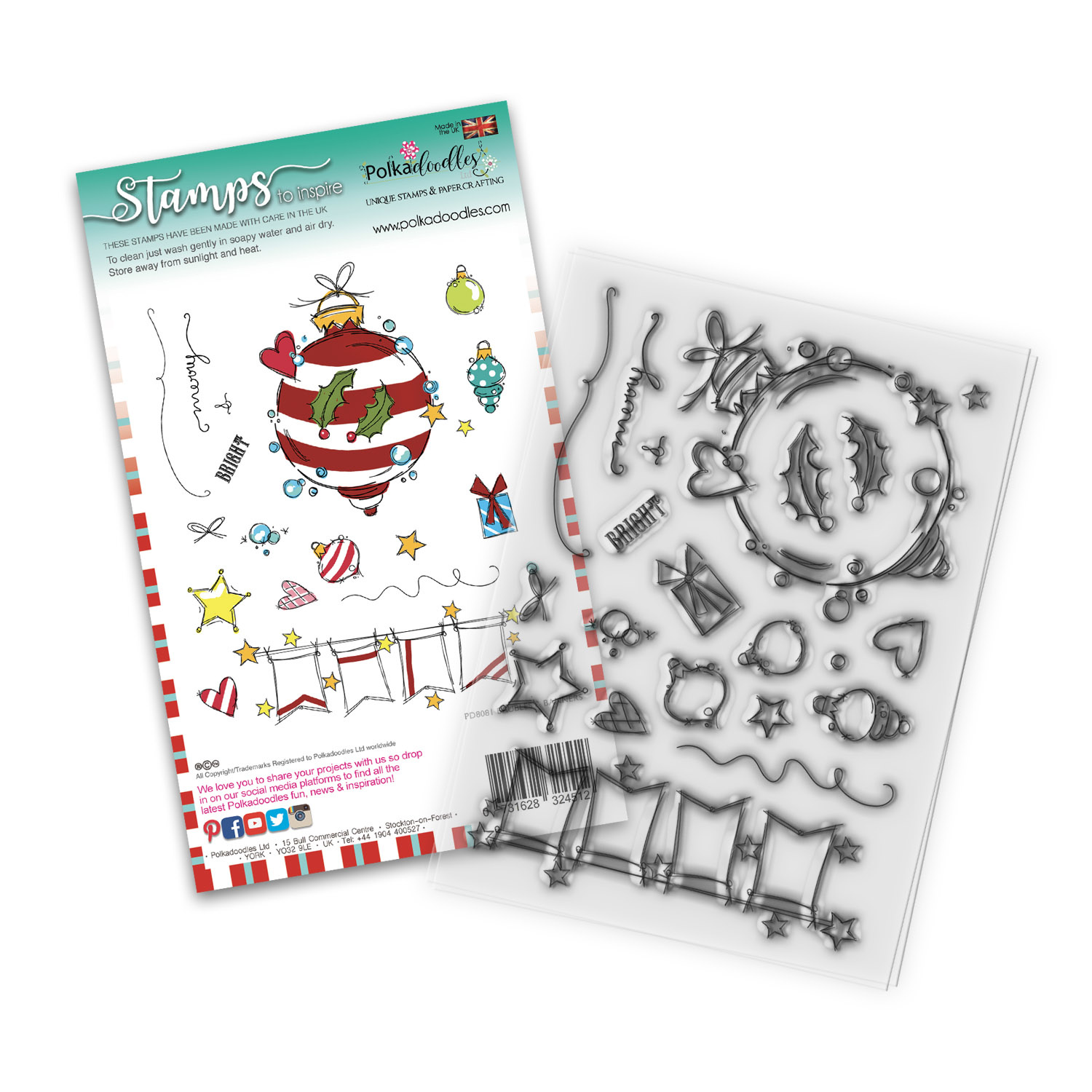 polkadoodles-baubles-banners-christmas-clear-stamp polkadoodles-baubles-banners-christmas-clear-stamp