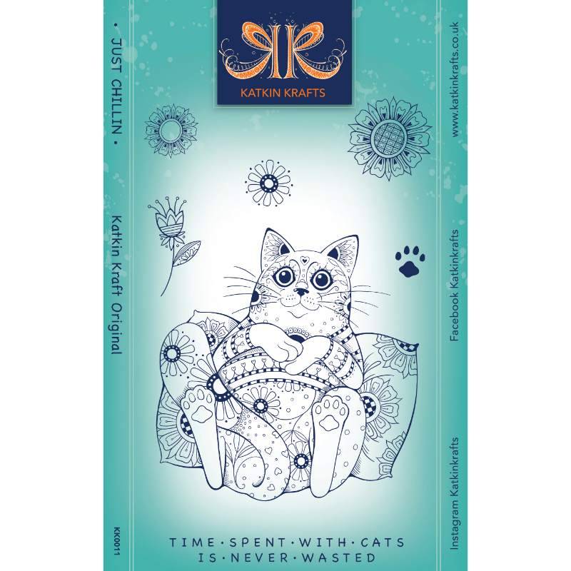 Katkin Krafts Just Chillin’ 6 in x 8 in Clear Stamp Set