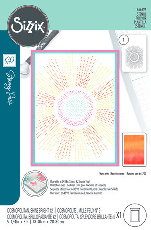 Sizzix - Stencil by Stacey Park Cosmopolitan, Shine Bright #2 Sizzix - Stencil by Stacey Park Cosmopolitan, Shine Bright #2