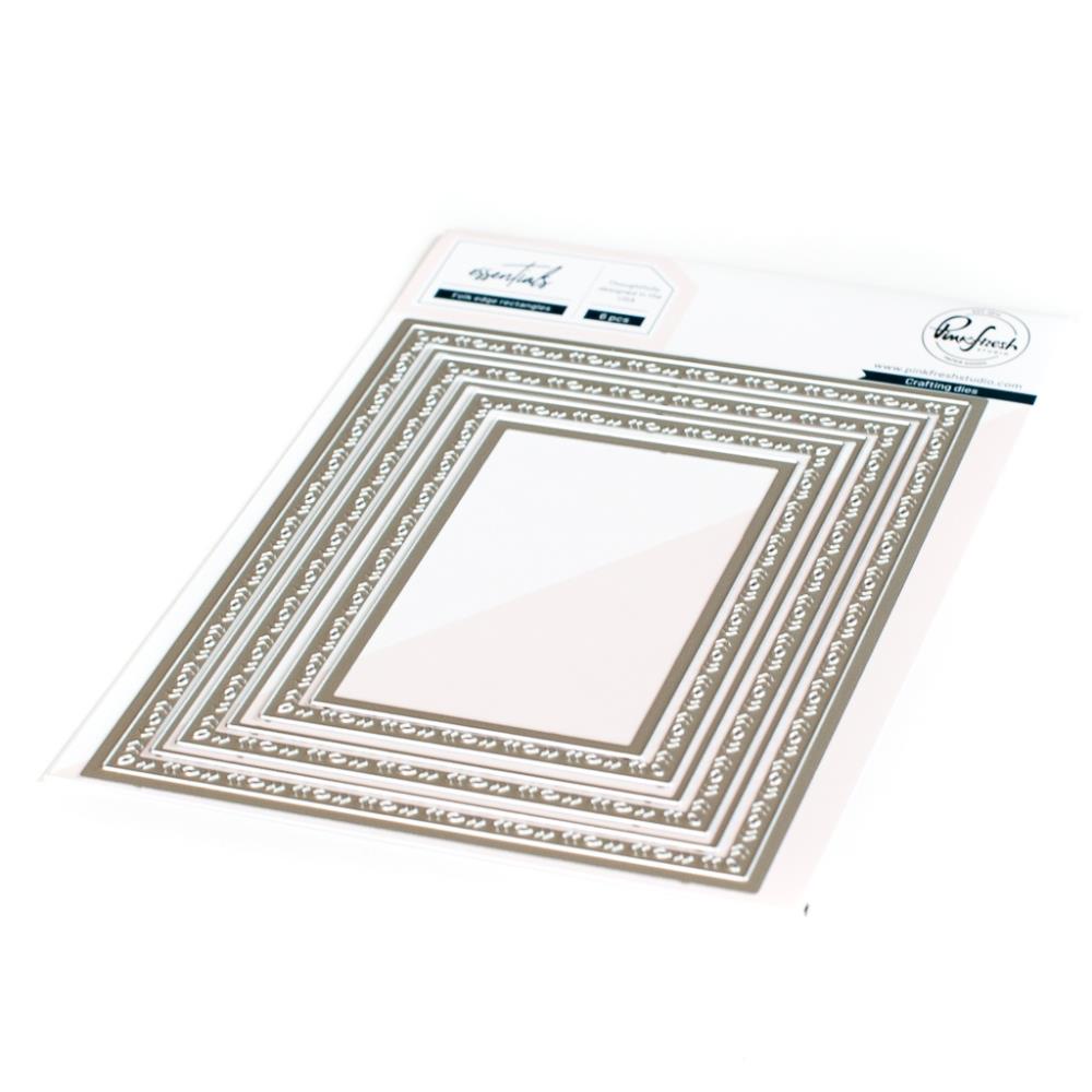Pinkfresh Studio Essentials Die Set -  Folk Edge Rectangles 