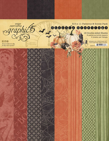 Graphic 45 - Ghostly Greetings 8.5x11 Inch Patterns & Solids Pack 