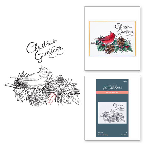 Spellbinders -BetterPress -  Christmas Greetings Press Plate