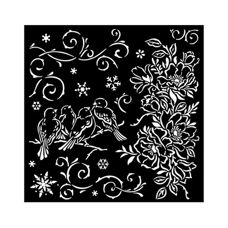 Stamperia - Thick Stencil 18x18cm Blue Land Birds