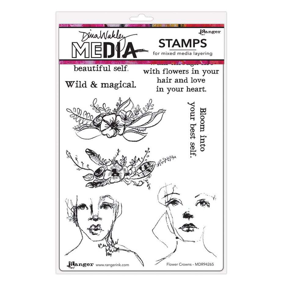 Ranger - Dina Wakley MEdia Cling Stamps Flower Crowns