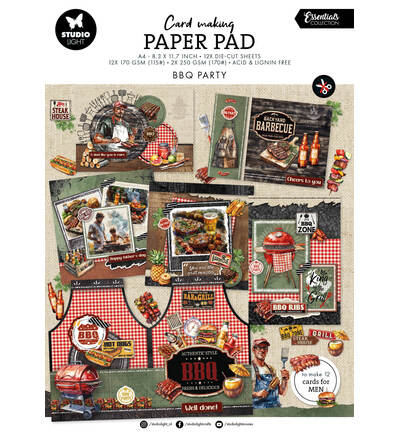 Studio Light - SL Karten-Papierblock – BBQ Party Essentials Nr. 27