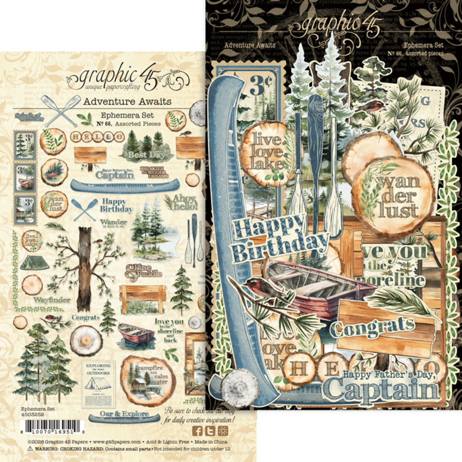 Graphic 45 - Adventure Awaits Ephemera Set