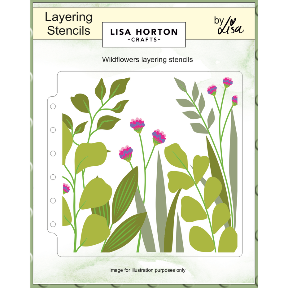Lisa Horton Crafts - Wildflowers 6x6 Inch Layering Stencils