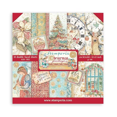 Stamperia - Christmas Greetings 12x12 Inch Paper Pack
