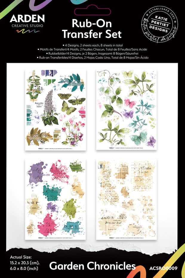 Arden Creative Studio - Garden Chronicles 6x8 Inch Rub-On Transfer Set by Katie Pertiet