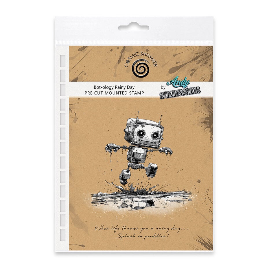  Katy Sue Designs - Andy Skinner - Andy Skinner Pre Cut Rubber Stamp Set Bot-ology Rainy Day