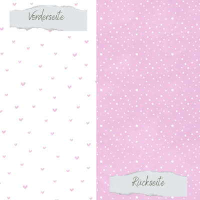 Creative Depot - Designpapier - Basic - Hortensienliebe - Doodle Herzen + Sprenkel - Doppelseitig bedruckt
