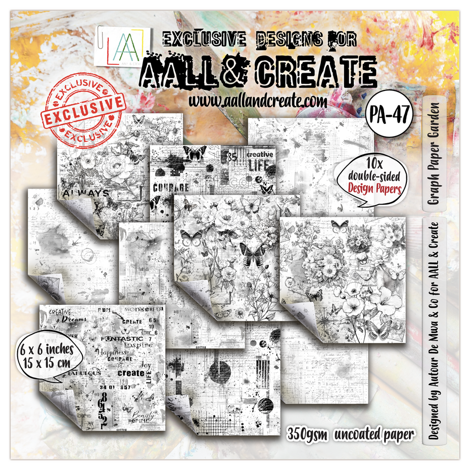 AALL & Create - Inkblot Meadow 6x6 Inch Design Paper Graph Paper Garden