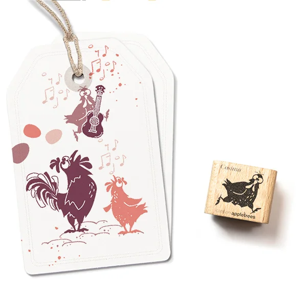 cats on appletrees - Stempel rennendes Huhn Cosima