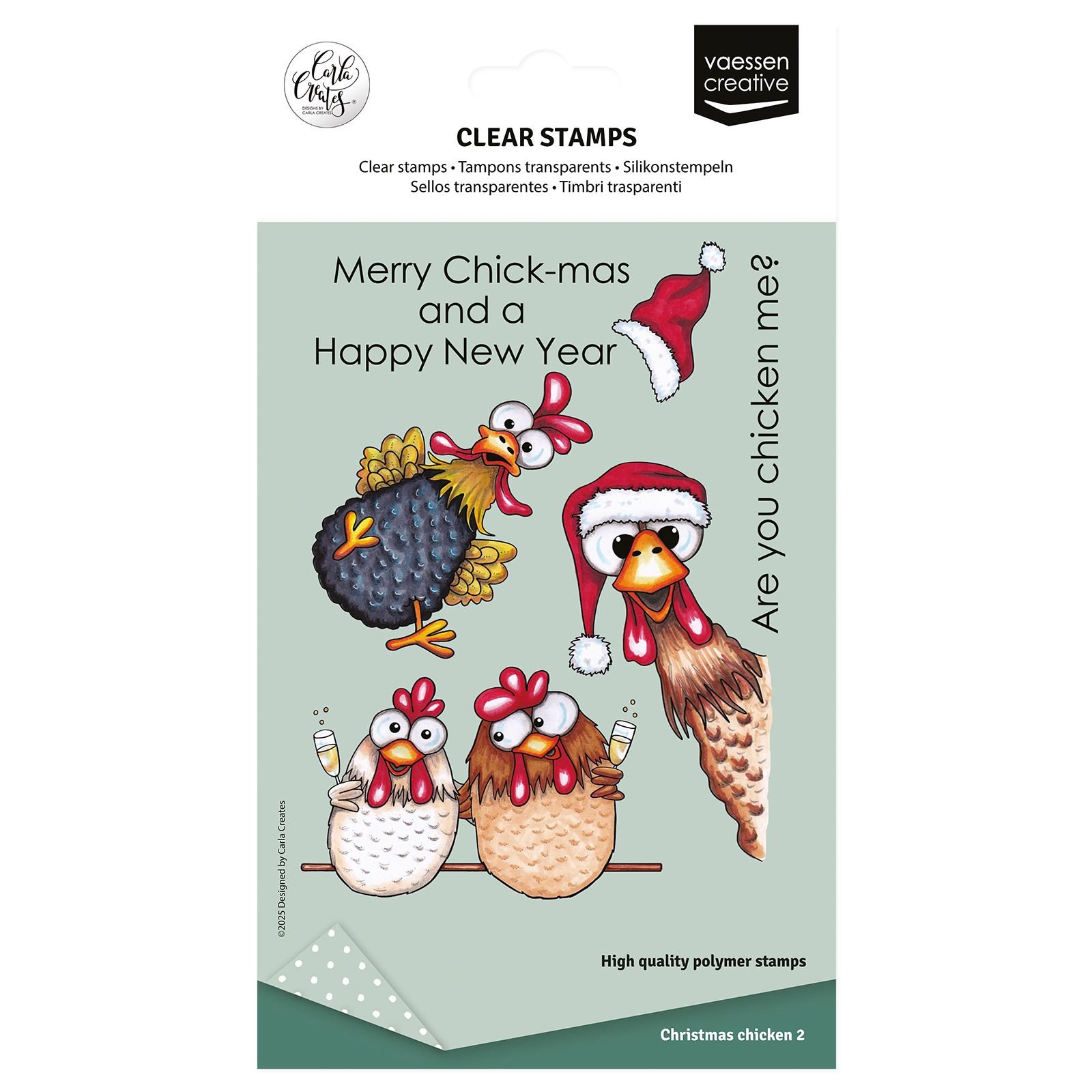 Vaessen Creative • Silikonstempel Weihnachtshühner 10St.