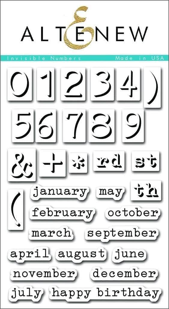 Altenew - Invisible Numbers Stamp Set