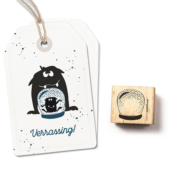 cats on appletrees - Stempel Schneekugel