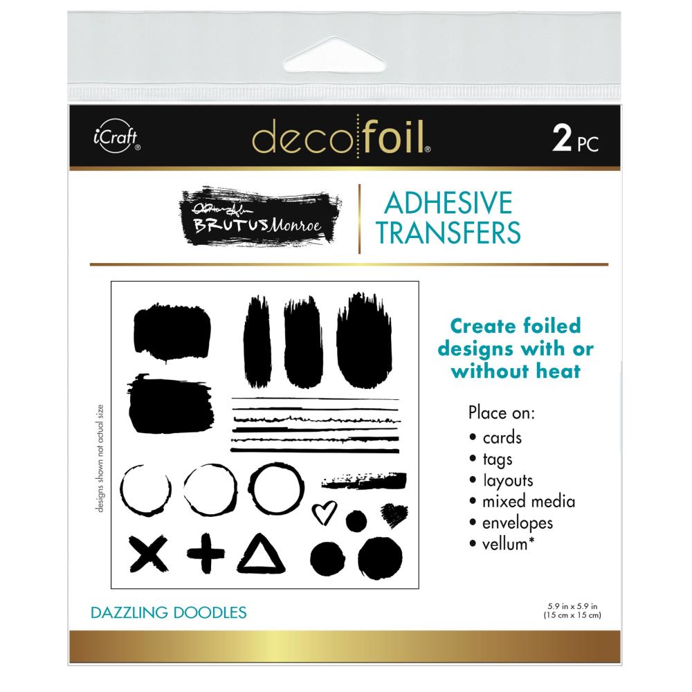 Deco Foil Adhesive Transfer Sheet by Brutus Monroe 5.9"X5.9" - Dazzling Doodles  Deco Foil Adhesive Transfer Sheet by Brutus Monroe 5.9"X5.9" - Dazzling Doodles