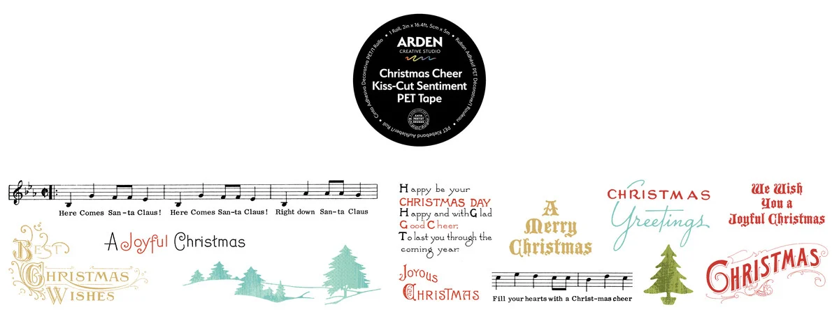 Arden Creative Studio - Christmas Cheer Kiss-Cut PET Tape Sentiment (5cmx5m) by Katie Pertiet