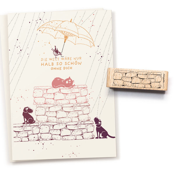 cats on appletrees - Stempel Steinmauer cats on appletrees - Stempel Steinmauer