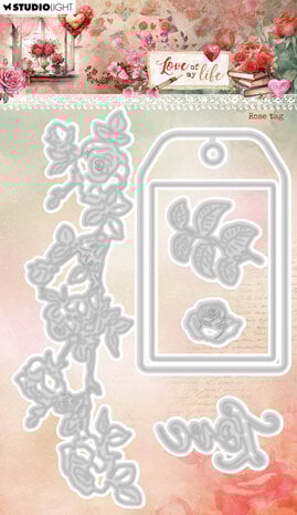 Studio Light - Love of My Life Cutting Die Rose Tag